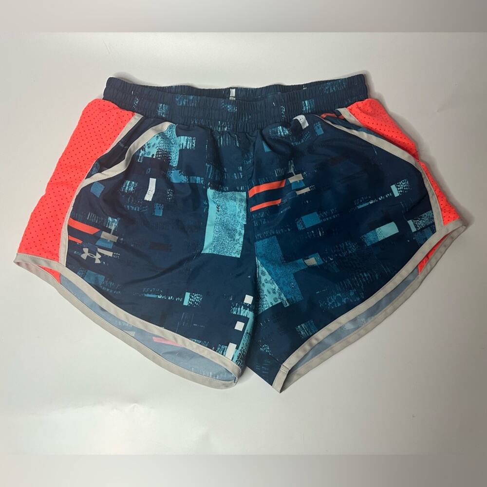 Under Armour Women’s Running Exercise Shorts Size Small Blue Orange White